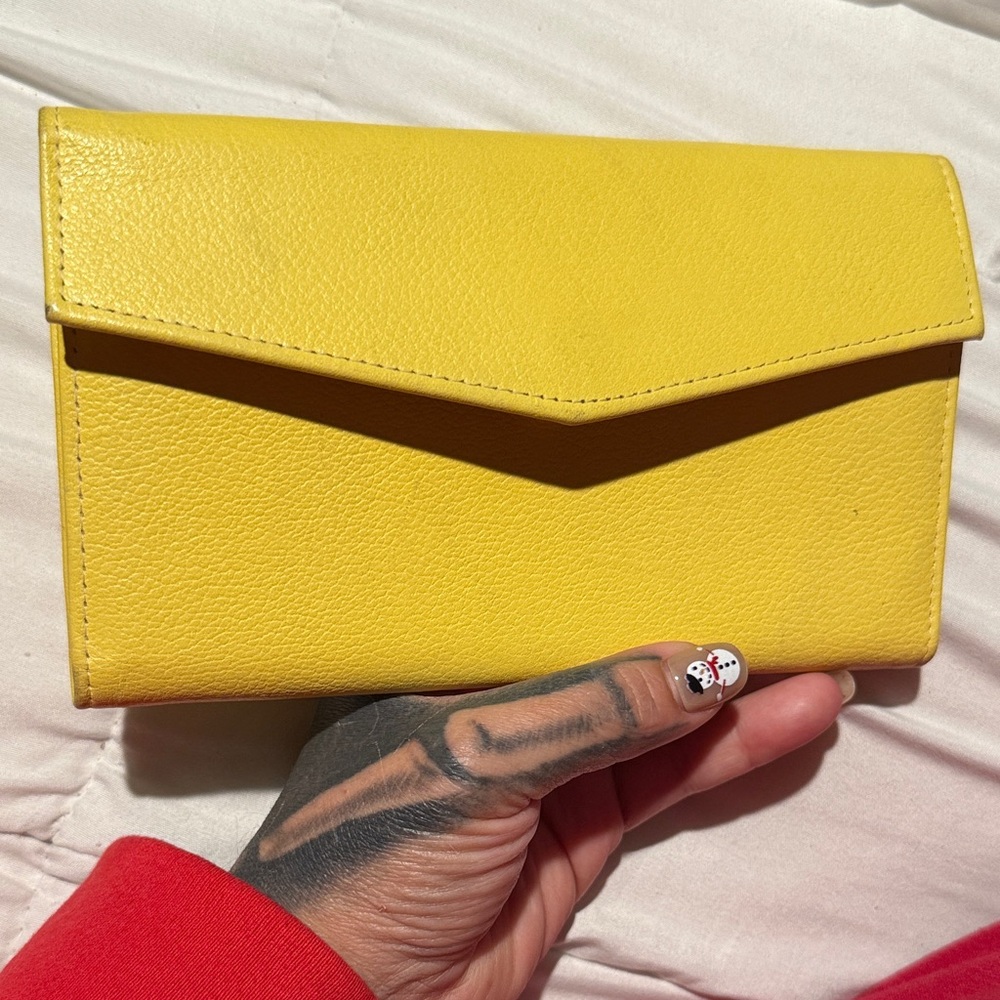 Yellow Leather cowhide wallet